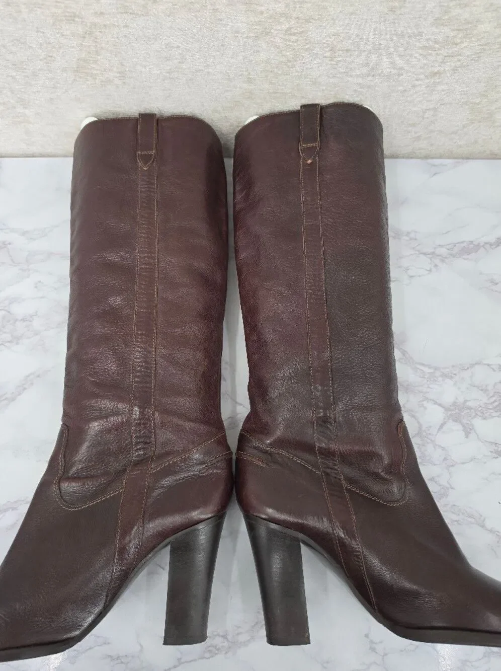J. Crew Women's Tall Brown Italian Leather Heeled Boots